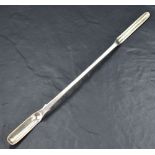 A Victorian silver marrow scoop, of elongated form, with pronounced drops, the broader end with
