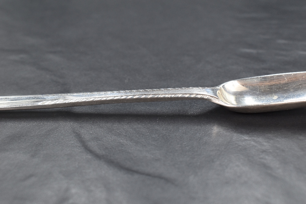 A George III silver marrow scoop, of traditional design with feather edge moulding to the central - Image 6 of 6