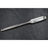 A George II silver marrow scoop, of plain traditional design with shallow drop to broader end,