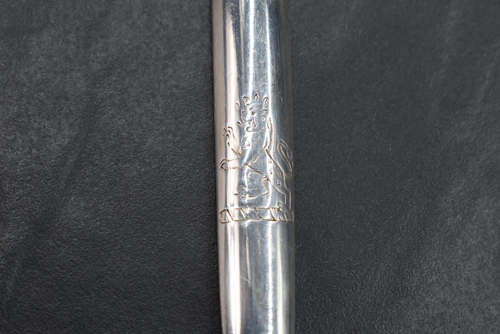 A fine and important George I silver marrow scoop, of traditional form with slender drop to the - Image 3 of 5