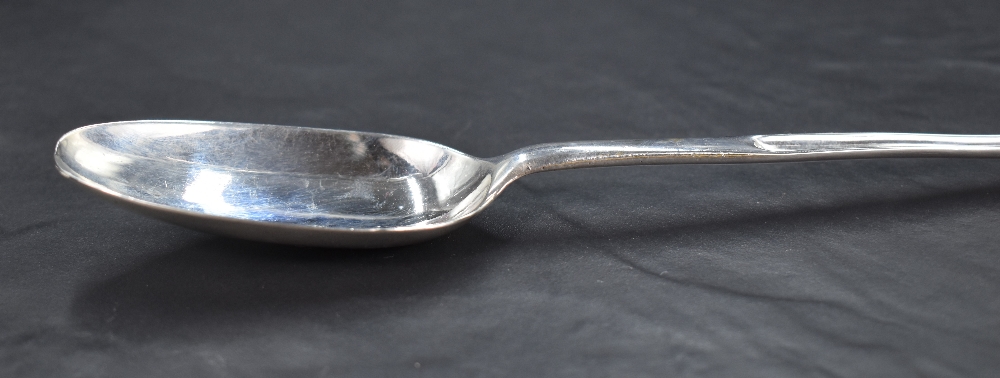 A George II silver marrow spoon, the oval bowls reverse with fluted moulding and engraved initial ' - Image 6 of 6