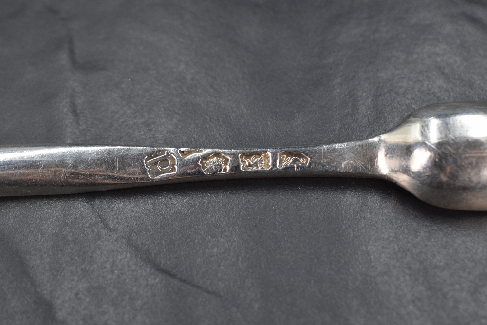 A George II silver marrow scoop, of traditional design with feather edge moulding to the central - Image 3 of 4