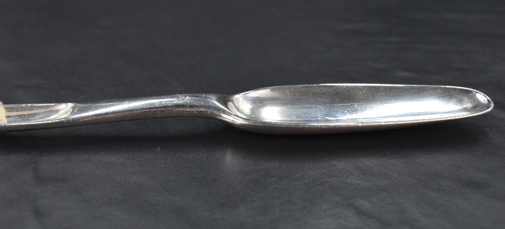 A fine and important George I silver marrow scoop, of traditional form with slender drop to the - Image 5 of 5