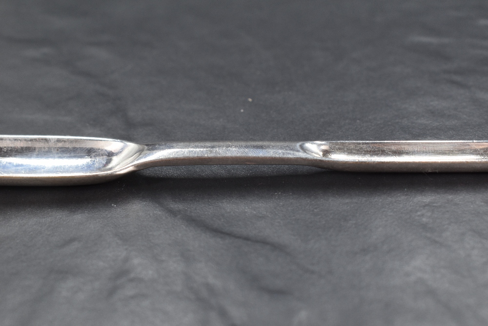 A good George II silver marrow scoop, nicely proportioned with shallow drops to each end, the - Image 6 of 6