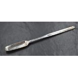 A George I silver marrow scoop, of plain traditional design with pronounced drop to the broader