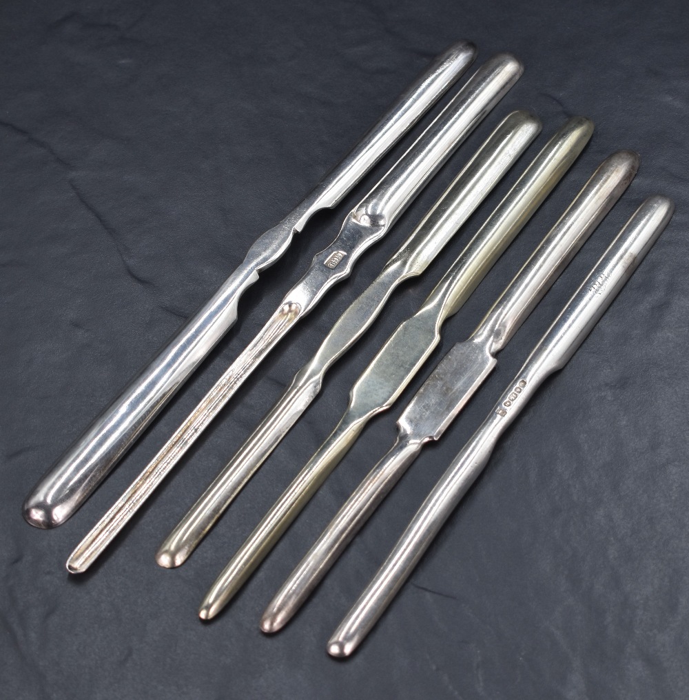 A group of six silver-plated marrow scoops, each of traditional design, including makers Joseph - Image 3 of 3