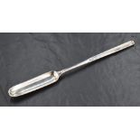 A George III silver marrow scoop, of plain conventional design, with slender central grip and
