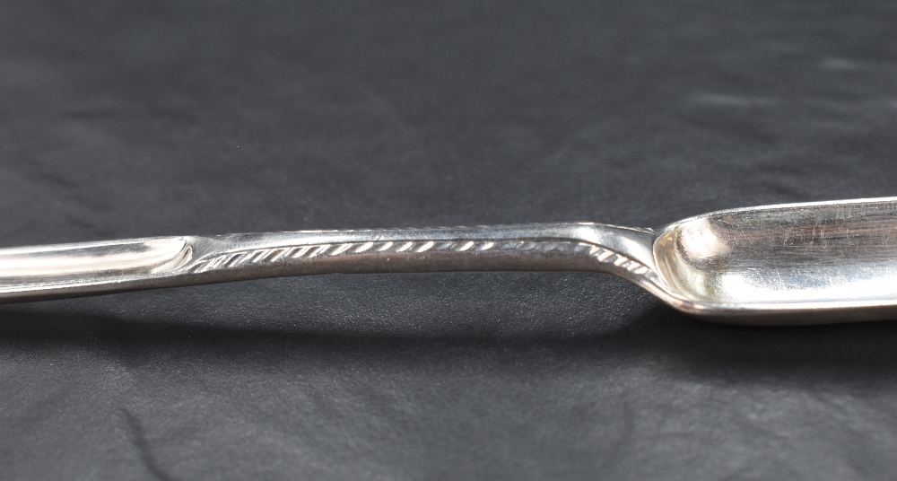 A George II silver marrow scoop, of traditional design with feather edge moulding to the central - Image 4 of 4