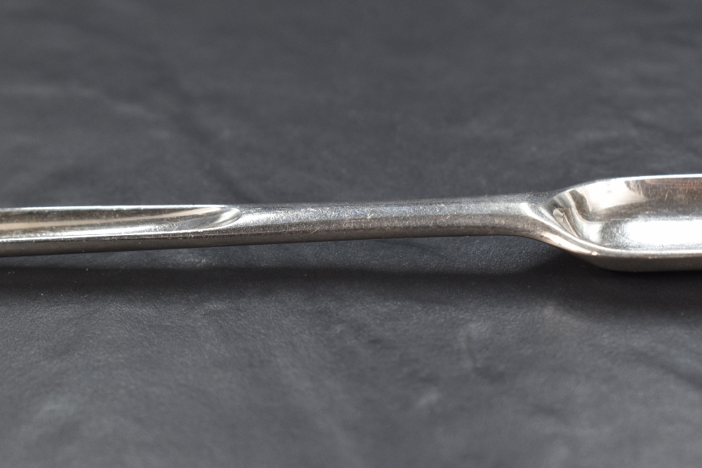 A George II silver marrow scoop, of plain traditional design with shallow drop to broader end, - Image 4 of 4