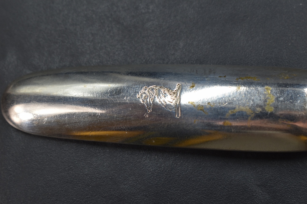 An early Victorian silver marrow scoop, of conventional form with flared shoulders and shallow - Image 4 of 6