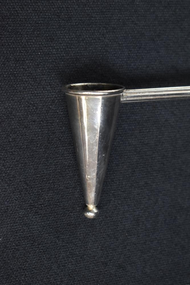 A 19th century silver and white metal candle snuffer, the silver embossed handle of a foliage design - Image 2 of 6