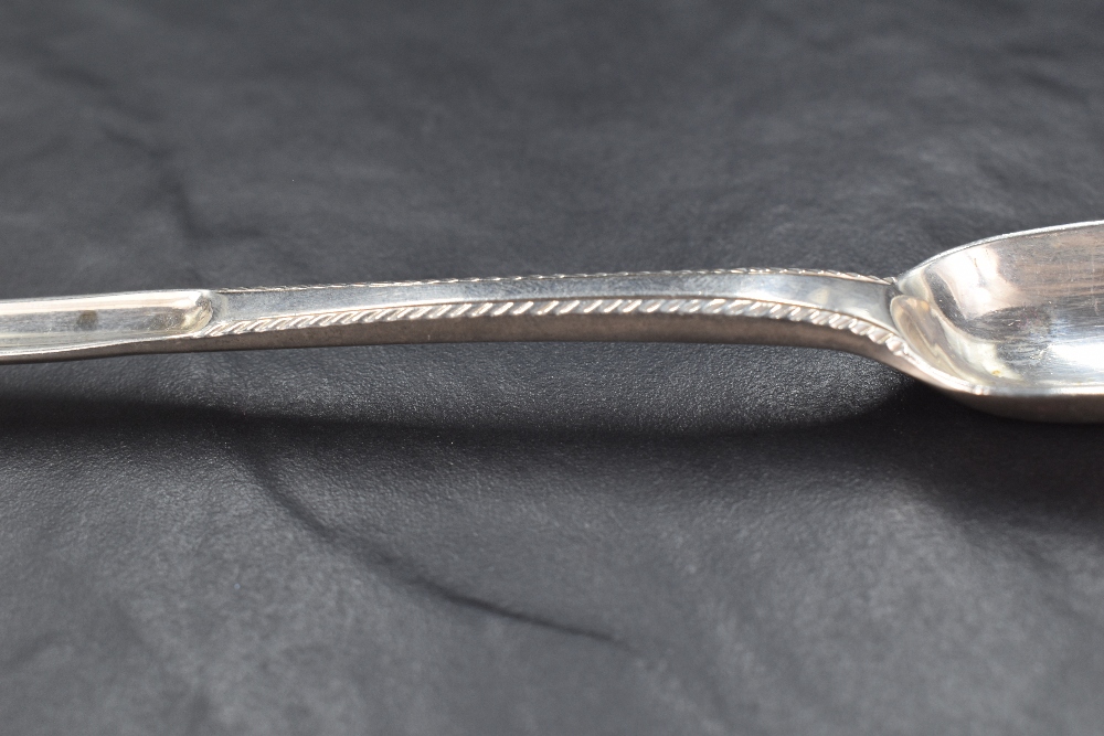 A George III silver marrow scoop, of traditional design with feather edge moulding to the central - Image 6 of 6