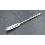 A William IV silver marrow scoop, of plain traditional design with pronounced drop to broader end,