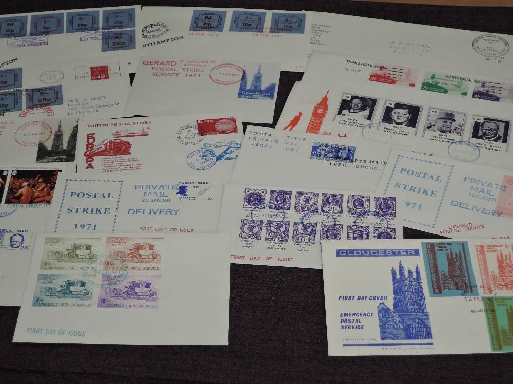 GB 1971 COLLECTION OF 16 GPO STRIKE MAIL COVERS Mix of 16 strike mail covers from the famous GPO