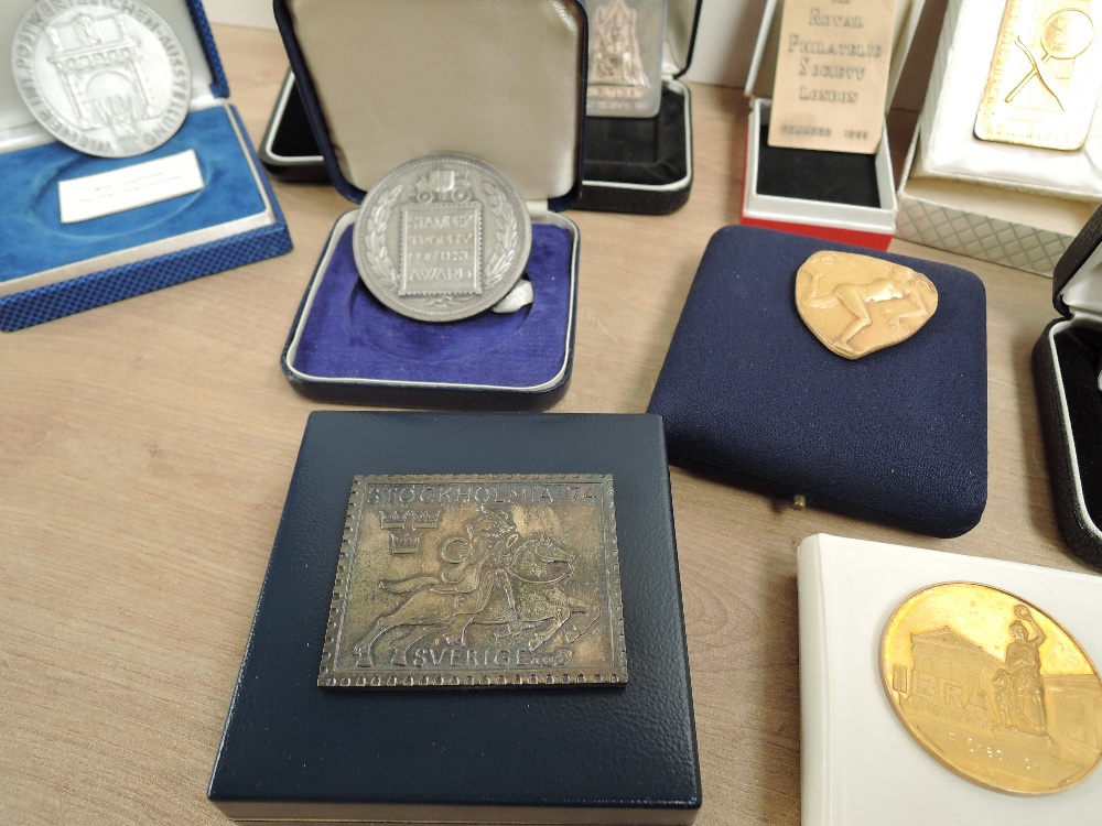 COLLECTION OF THE PHILATELIC MEDALS AWARDED TO FRANK CHADWICK INC SILVER TAPLING MEDAL 1967 A - Image 7 of 10