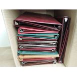 BOX OF EMPTY STAMP ALBUM BINDERS, VARIOUS MAKES x 15 Box with range of empty albums, in very good