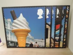 GB 2007 BESIDE THE SEASIDE SET OF 6 'GIANT' STAMP PRINTS 54cmx54cm Very novel, and not seen before