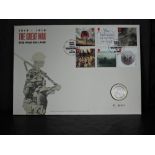 GB 2016 THE GREAT WAR NUMISMATIC FIRST DAY COVER WITH £2 ENCAPSULATED Fine first day cover with