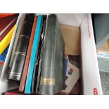 WORLD STAMPS SORTER BOX, ALBUMS, TUBS, PACKETS ETC. ALL ERAS NOTED Various albums, stockbooks,