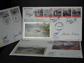 OPERATION OVERLORD 1994 TRIO OF SIGNED FIRST DAY COVERS INCLUDING JOHNNIE JOHNSON Trio of Benham