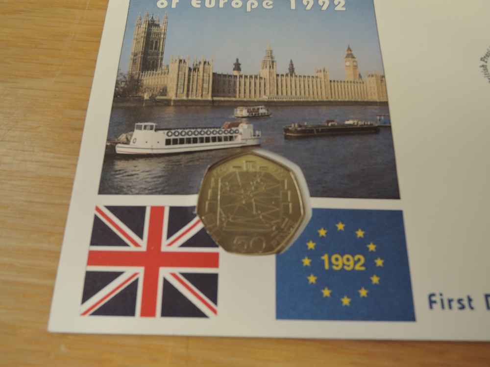 GB 1992 BRITISH PRESIDENCY OF EU 50p NUMISMATIC FIRST DAY COVER Of all the 50p coins issued by the - Image 2 of 2