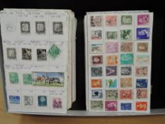 WORLD STAMPS IN APX 50 OLD CLUB BOOKS - ALL ERAS, MINT AND USED Old box with in the region of 50 old