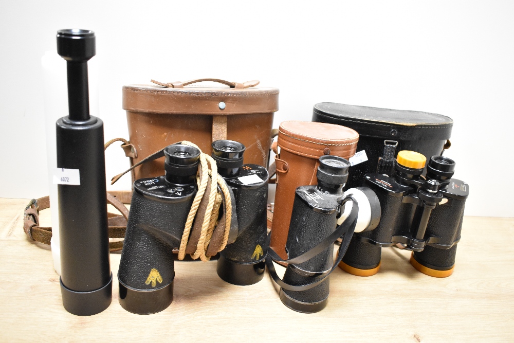 A pair of mid-20th Century Tecnar by Swift 10 x 50 binoculars, another pair of binoculars with Broad - Bild 2 aus 5