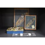 Two vintage jigsaws, one of a British battlement and the other or H.M.S Warspite, sold with a bundle