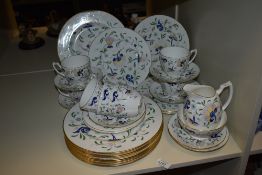 A selection of Coalport 'Pageant' breakfast cups, saucers, dinner plates, jug, sugar basin and