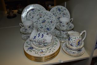 A selection of Coalport 'Pageant' breakfast cups, saucers, dinner plates, jug, sugar basin and