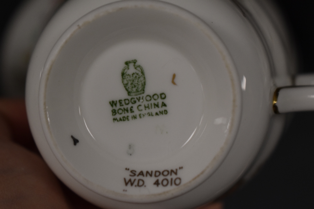A collection of Wedgwood 'Sandon' including teapot, cups and saucers and sugar basin, having - Image 2 of 4