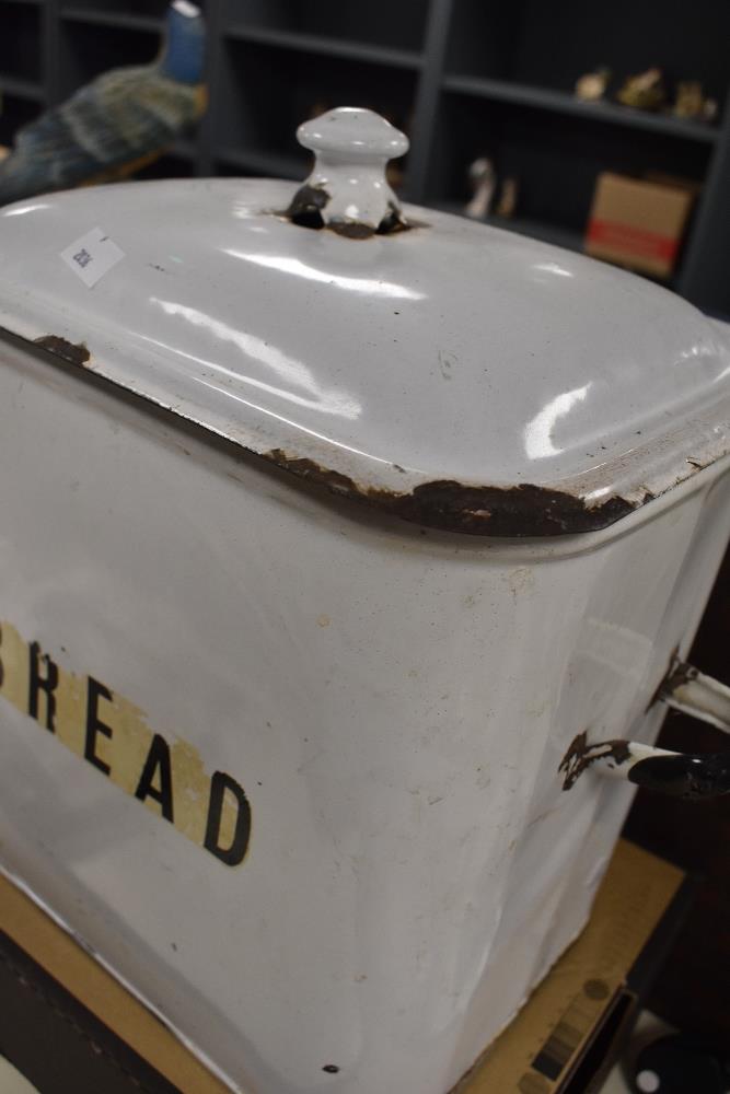 Two mid-20th Century enamelled tin bread bins, each measuring 32cm high - Image 4 of 5