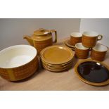 A collection of Hornsea pottery Saffron, including teapot, bowl and cups and saucers.