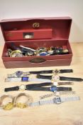 An assorted selection of ladies and gents fashion and other wristwatches, including a Braddon Select