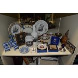 A mixed lot of vintage items, to include Lord Nelson and ship interest plates and place mats,