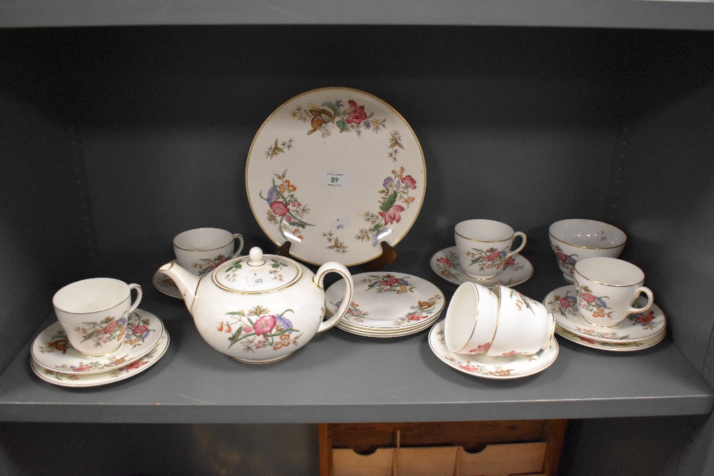 A collection of Wedgwood 'Sandon' including teapot, cups and saucers and sugar basin, having
