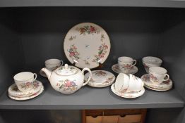 A collection of Wedgwood 'Sandon' including teapot, cups and saucers and sugar basin, having