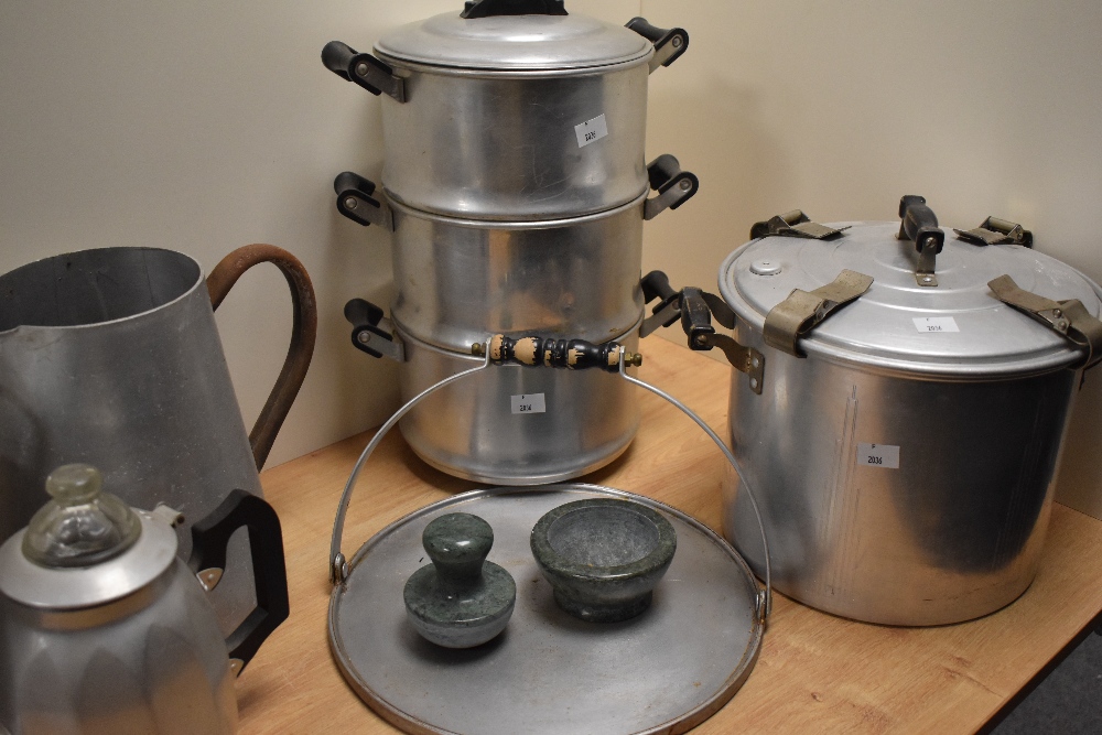 A collection of vintage aluminium pots, pans, pressure cooker etc. - Image 3 of 3