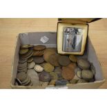 A collection of mixed vintage currency and a Ronson Varaflame lighter in box.