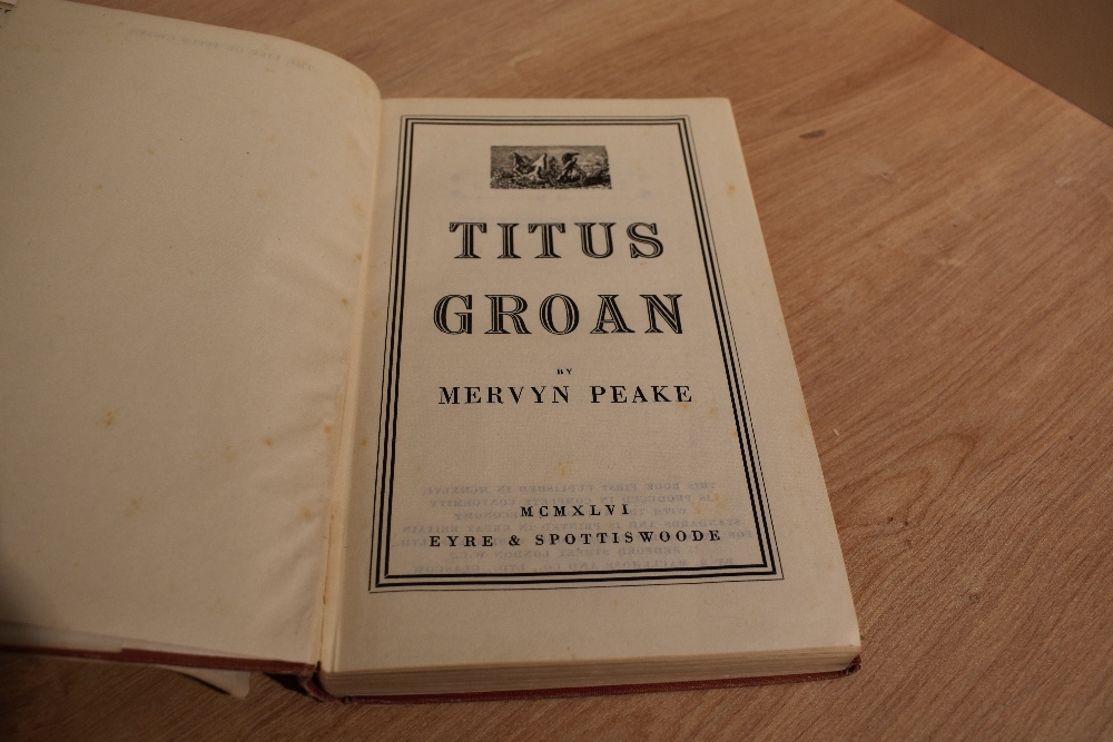 Literature. Peake, Mervyn - Gormenghast Trilogy. Three volumes - Titus Groan (1946, 1st); - Image 3 of 5