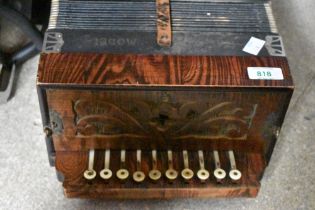 A vintage melodeon, marked Italian Model with Ajax Reeds
