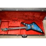 An Aria Pro II ZZ deluxe electric guitar , with original fitted case