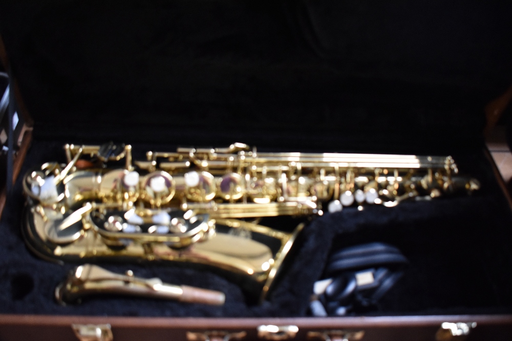A J Michael (Japanese Technology) alto saxophone with hard case, serial number DE5765Z