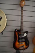 A vintage electric guitar (unbranded but with etching to neck plate , OK guitar model ET-200 SN