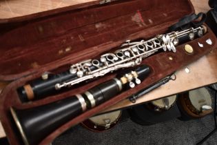 A vintage Adler and Co clarinet stamped Louis de Leuww, Zwolle, possibly Dutch retailer