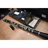 A vintage Hawkes and Son clarinet