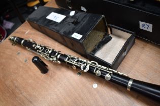 A vintage Hawkes and Son clarinet