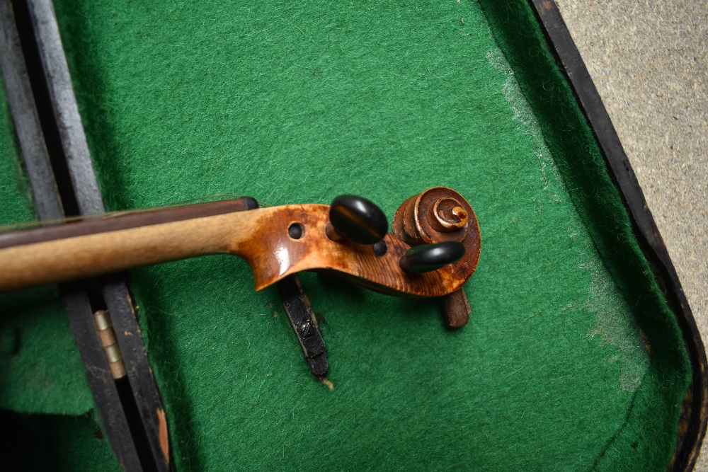 A traditional violin having 13 inch two piece back, with hard case - Image 4 of 4