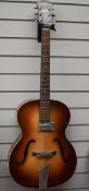 A 1962 Hofner Congress archtop electric guitar, serial number 11491, verified by Christian Benker at