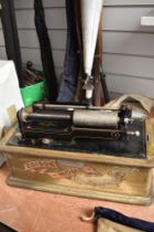 An Edison Type Three Home Phonograph and large selection of cylinders